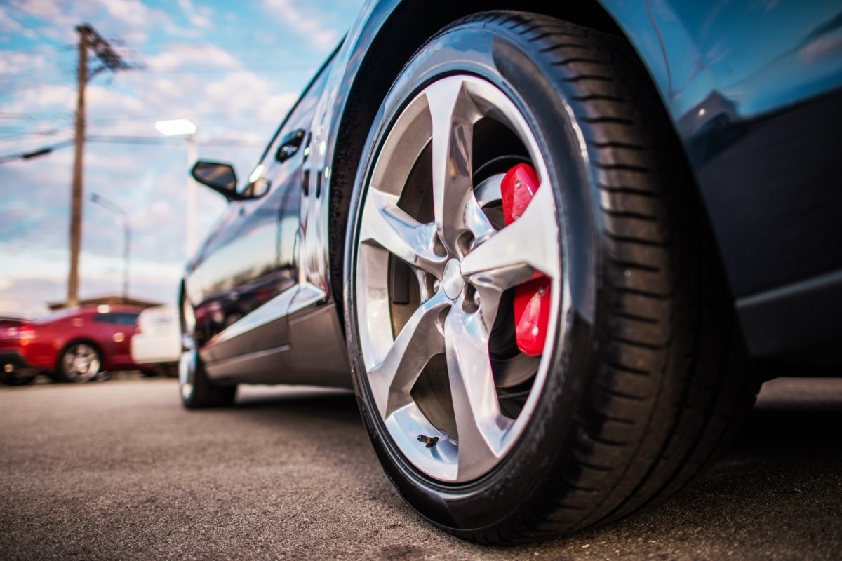 Close-up of an alloy wheel